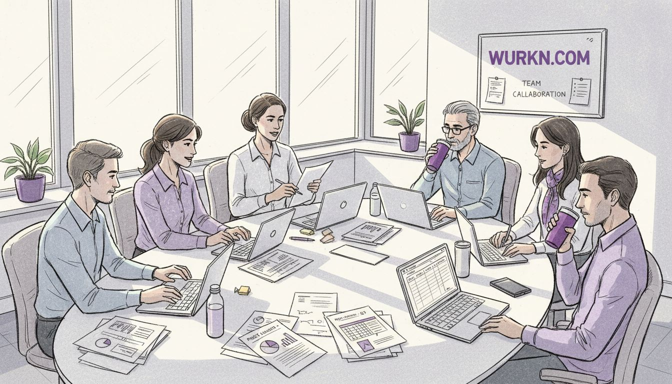 Team meeting in sunlit corner office with charts