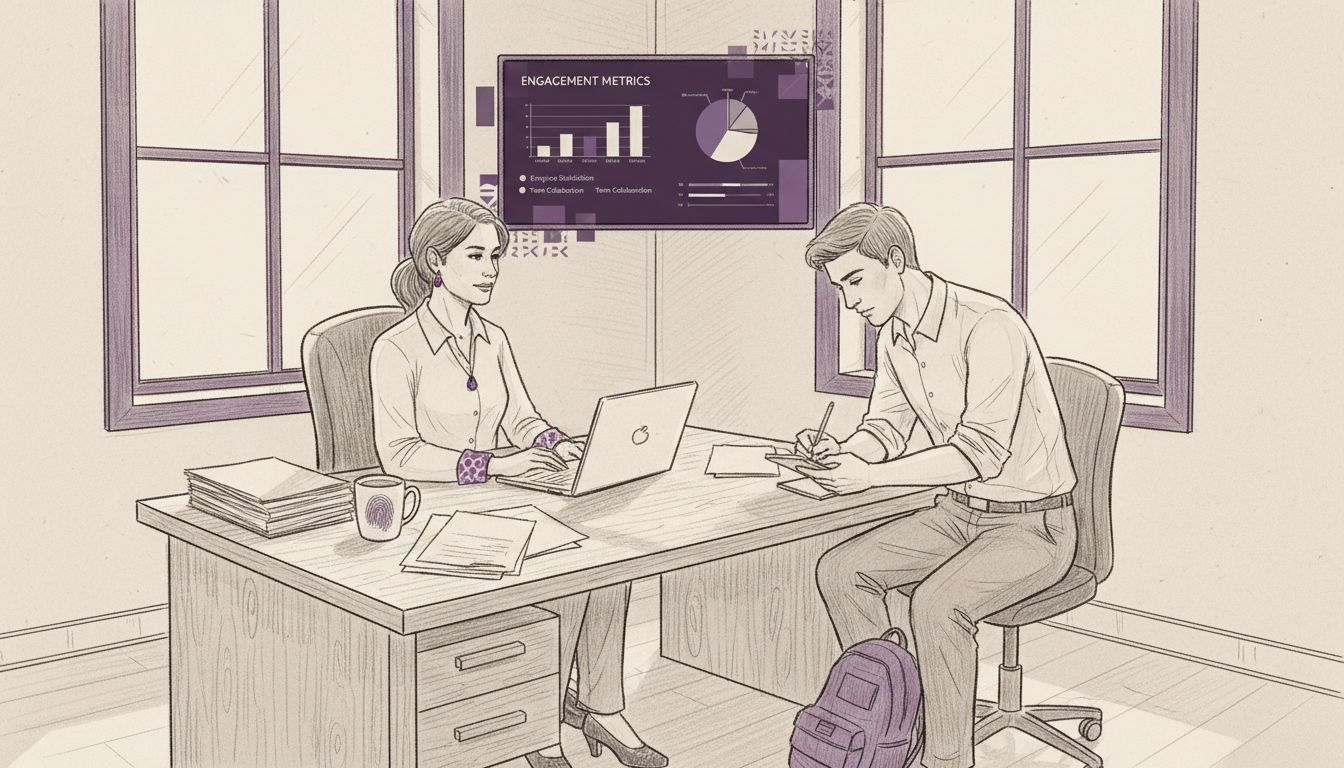 Manager and employee discuss engagement feedback