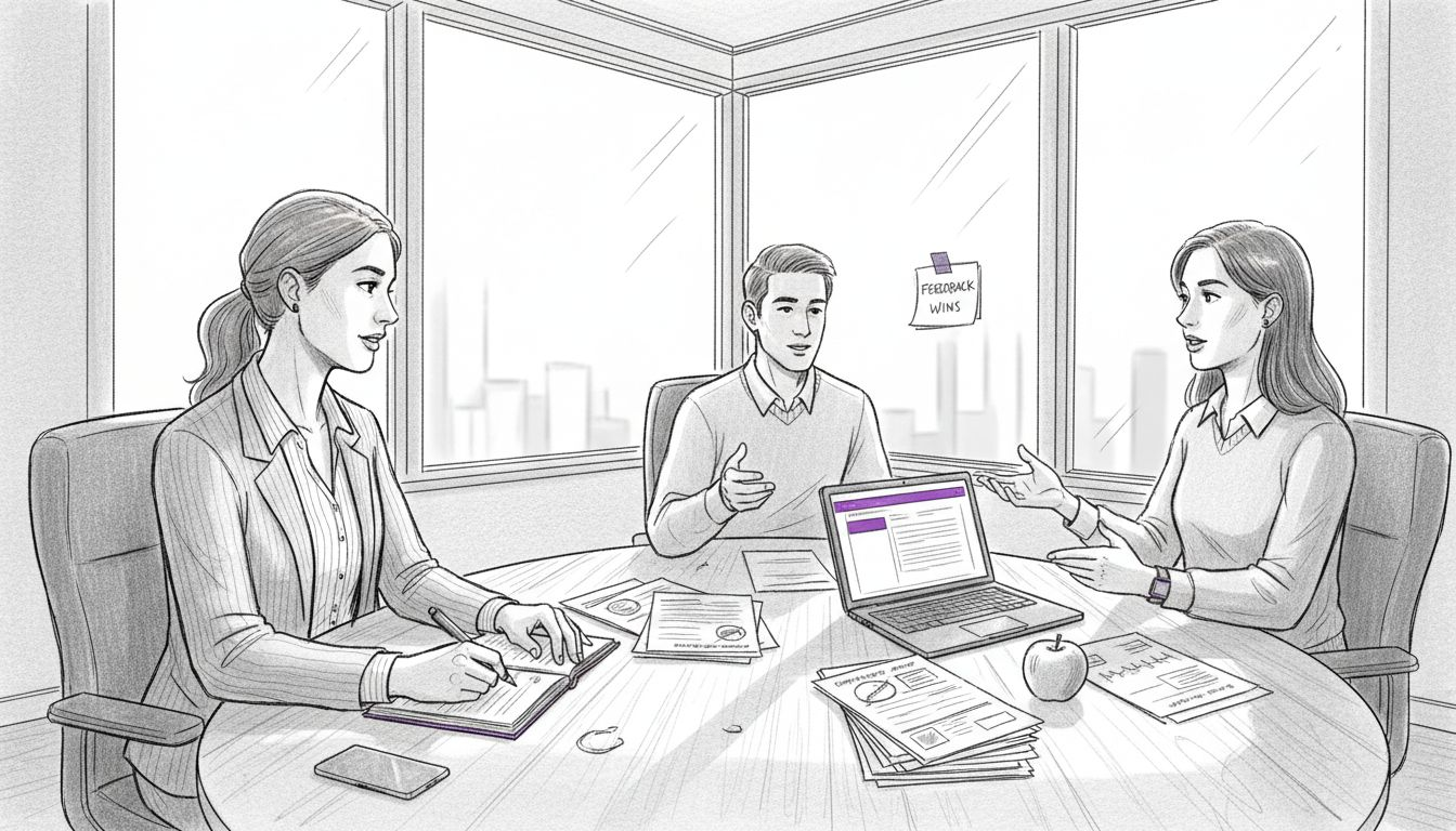 People Ops leader discussing employee feedback