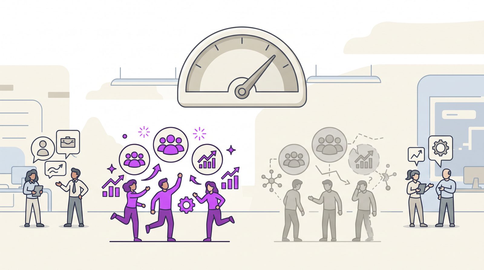 Teams diverging from one another, showing the distribution behind a single culture number